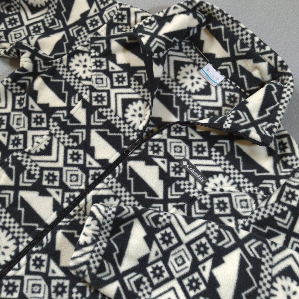 Columbia Fleece Benton Springs Jacket Women's Size M Geometric Print Full Zip